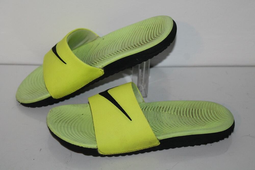 Nike Kawa Slide Sandals Youth 5Y, Volt Black, Sportcore, Athleisure